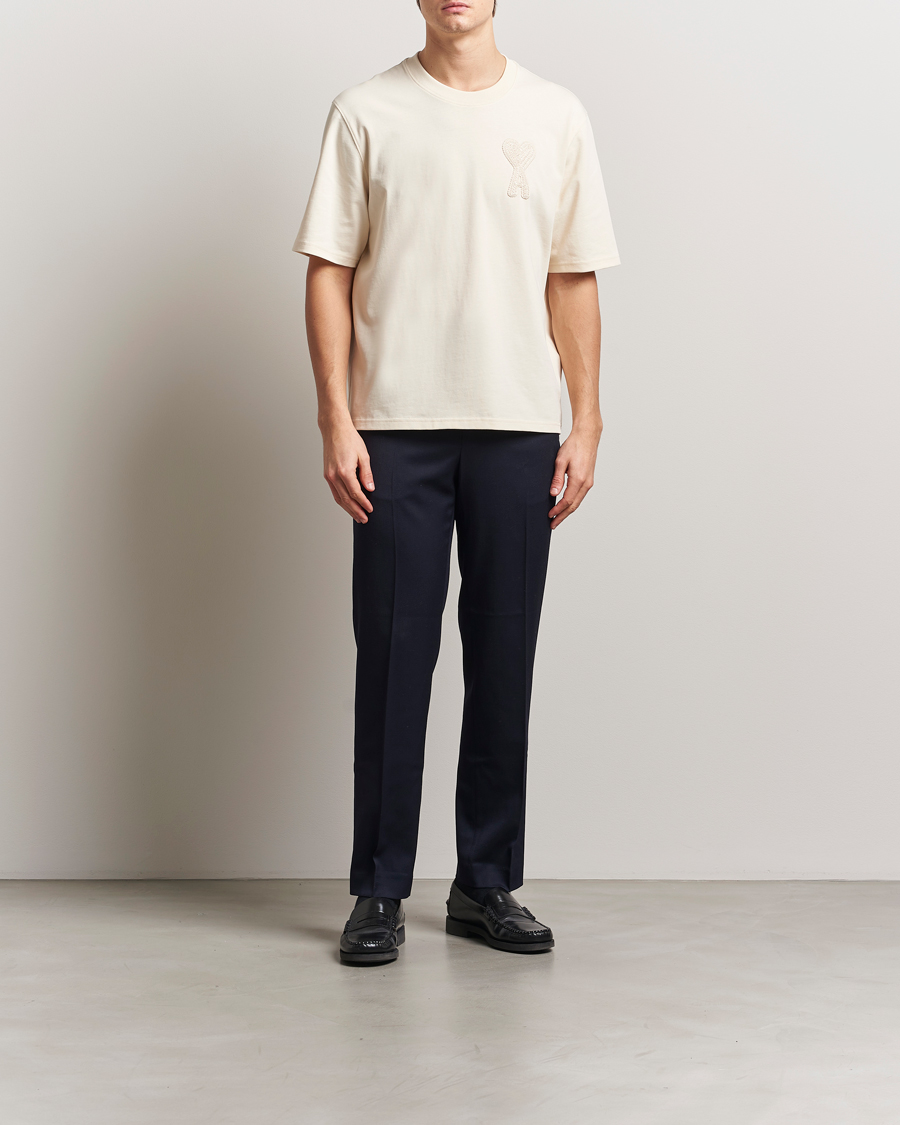 Herr | T-Shirts | AMI | Bouclé Heart T-Shirt White Cream