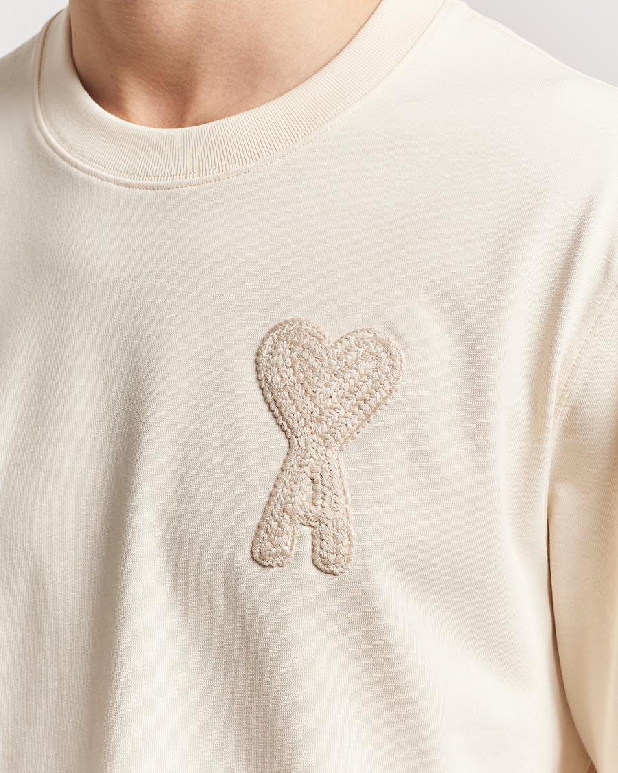 Herr | T-Shirts | AMI | Bouclé Heart T-Shirt White Cream