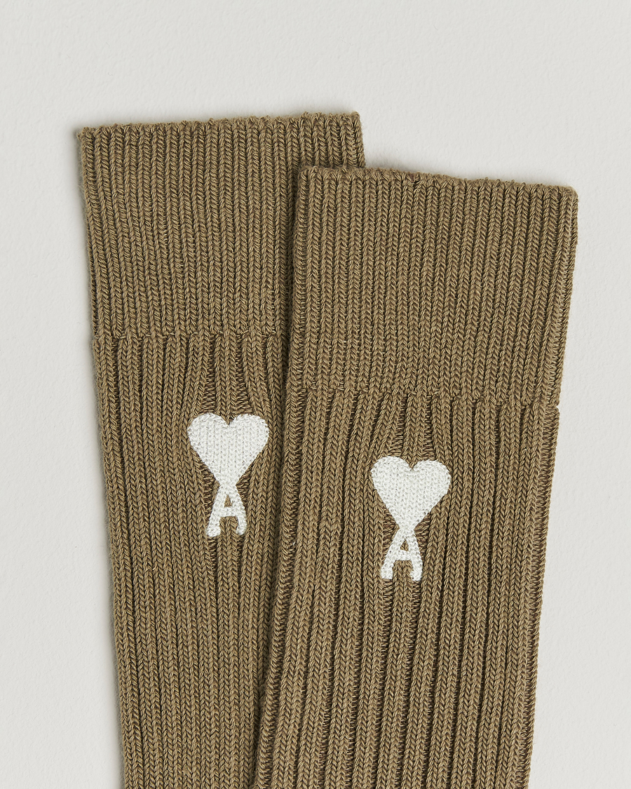 Herr | Underkläder | AMI | Logo Ribbed Sock Green