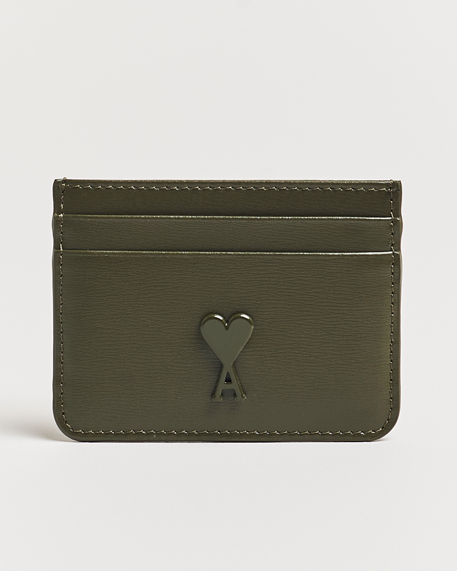 Herr | AMI Tonal Heart Logo Card Holder Dark Olive | AMI | Tonal Heart Logo Card Holder Dark Olive