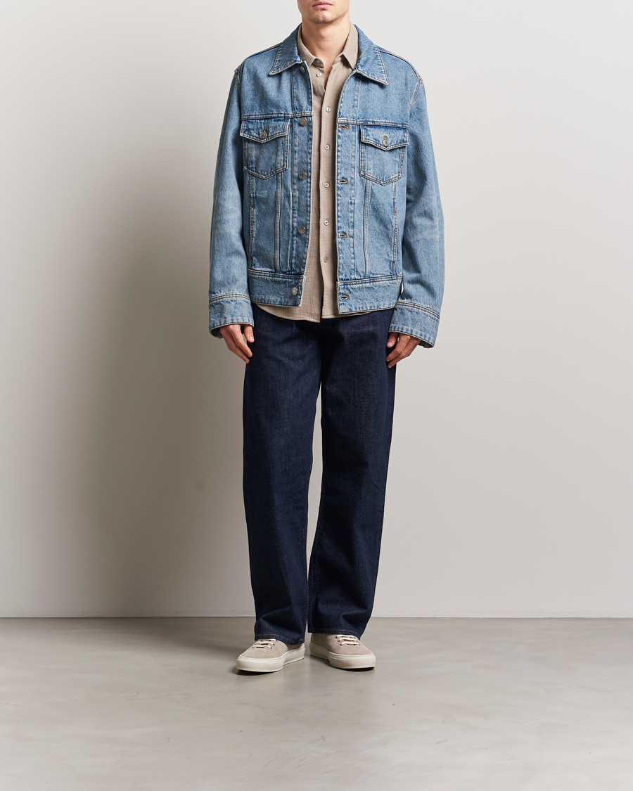 Herr | Jackor | AMI | Paris Trucker Jacket Used Blue