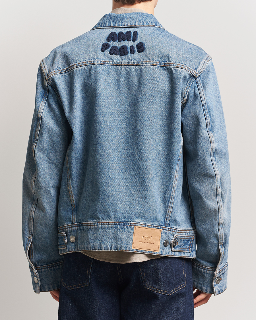 Herr | Jackor | AMI | Paris Trucker Jacket Used Blue