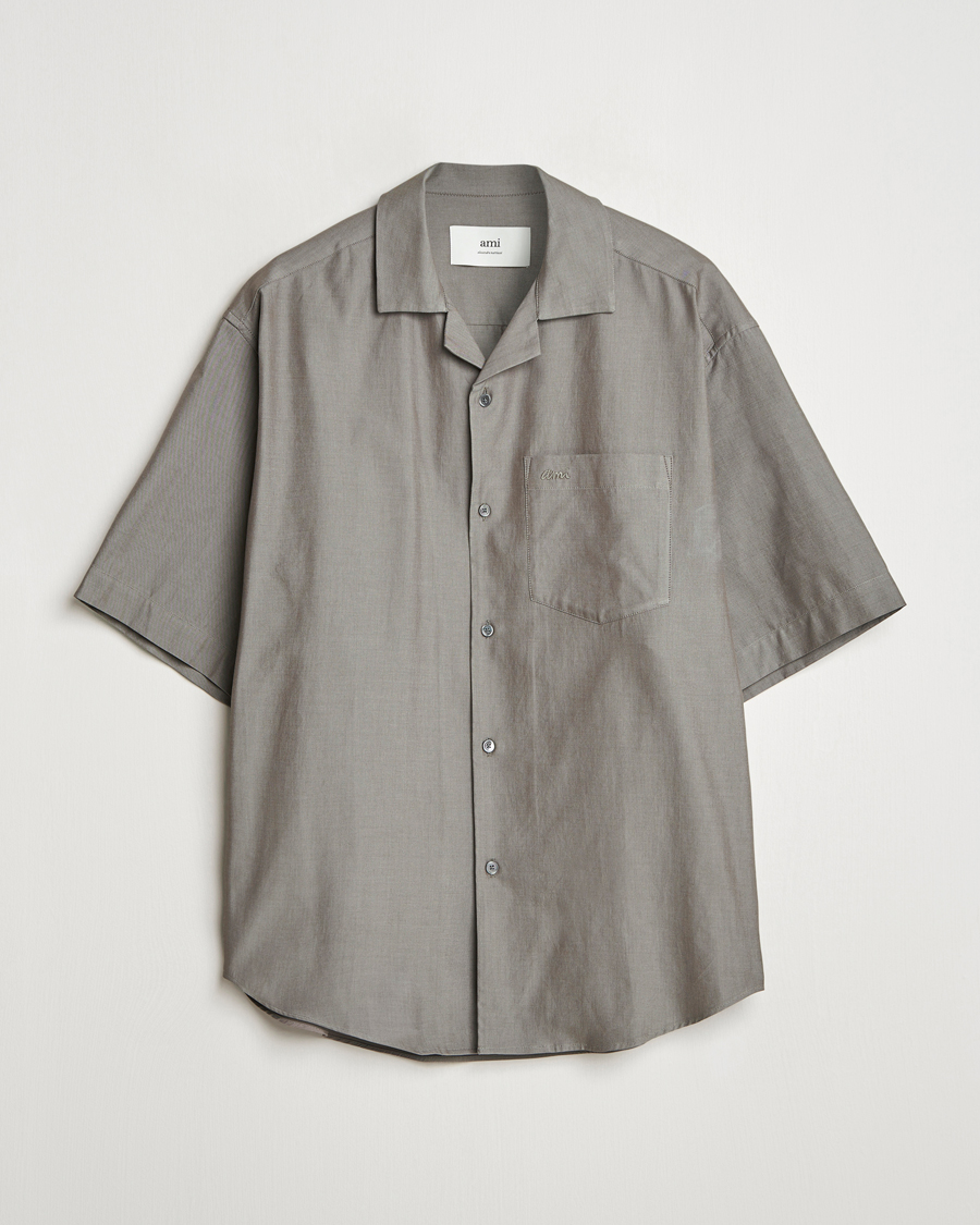 Herr | Skjortor | AMI | Short Sleeve Boxy Shirt Smoke Grey