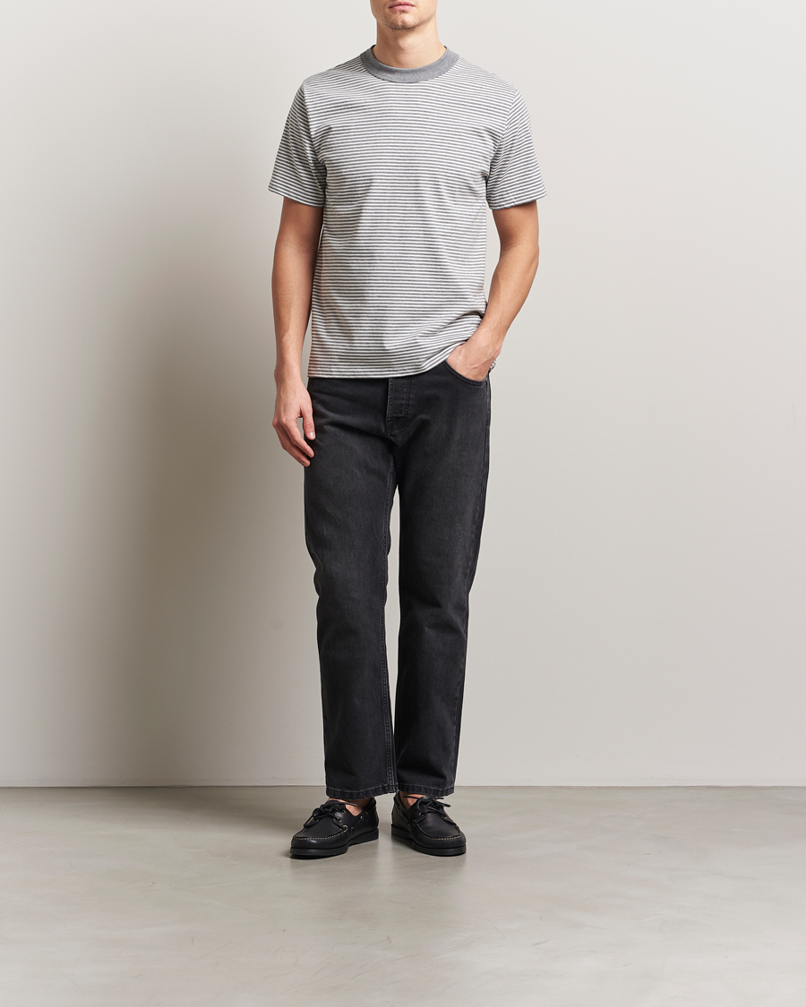 Herr | T-Shirts | Armor-lux | Callac Héritage Stripe T-Shirt Misty Grey/Milk