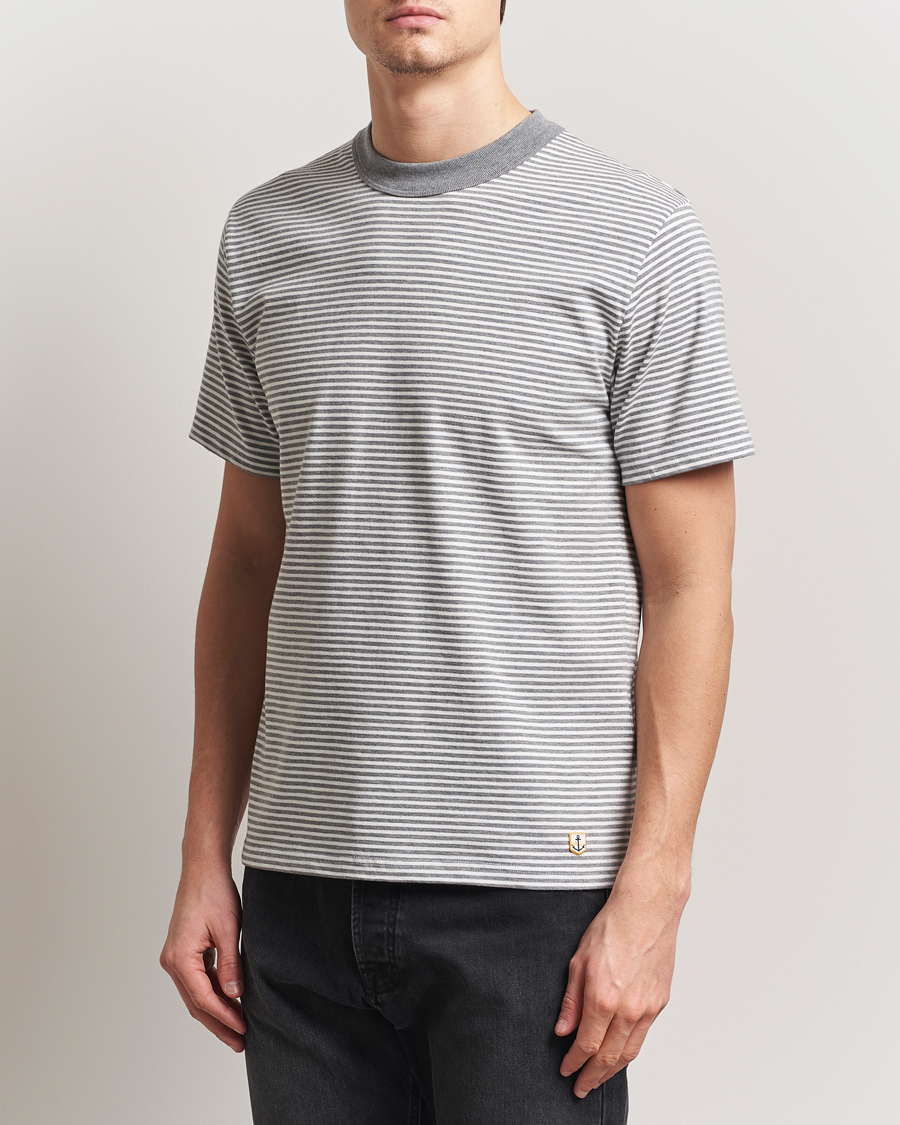 Herr | T-Shirts | Armor-lux | Callac Héritage Stripe T-Shirt Misty Grey/Milk
