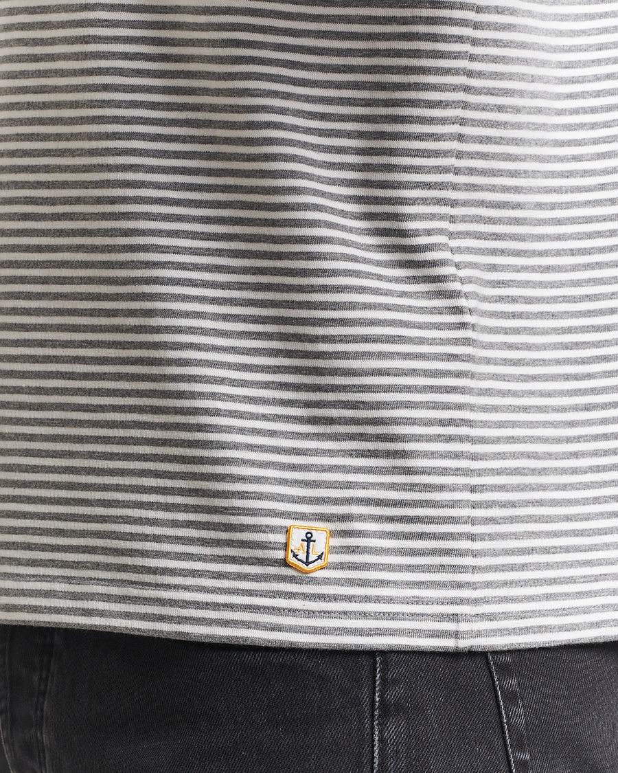 Herr | T-Shirts | Armor-lux | Callac Héritage Stripe T-Shirt Misty Grey/Milk