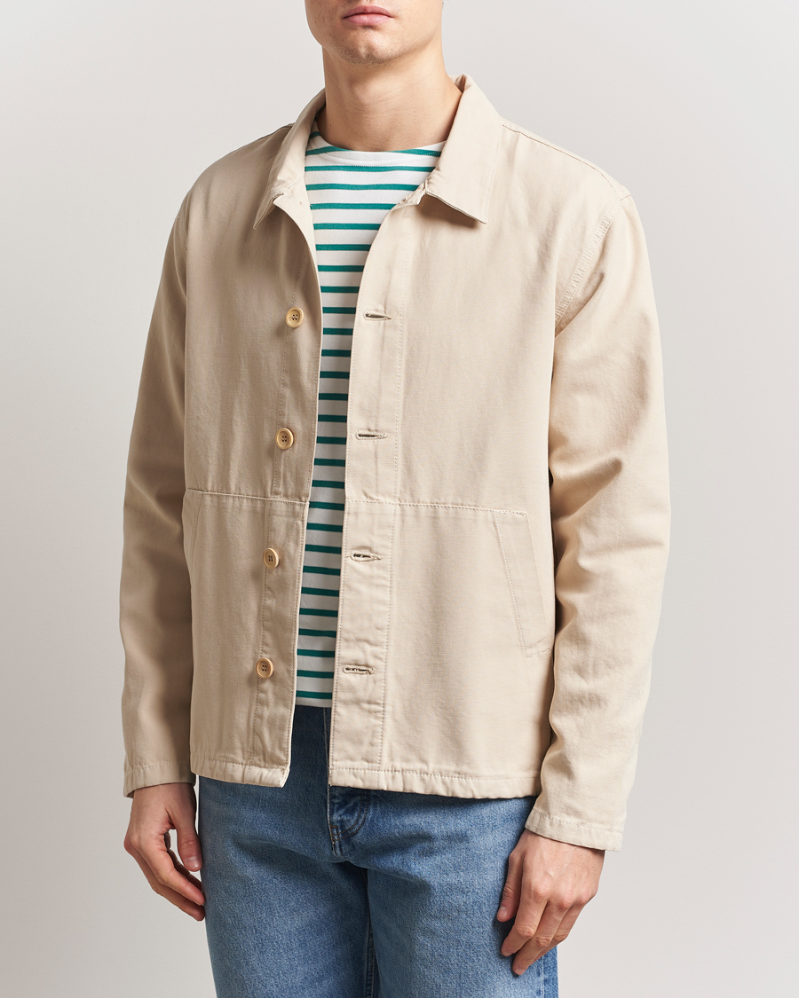 Herr | Skjortor | Armor-lux | Veste Pecheur Heritage Overshirt Oyster Clair