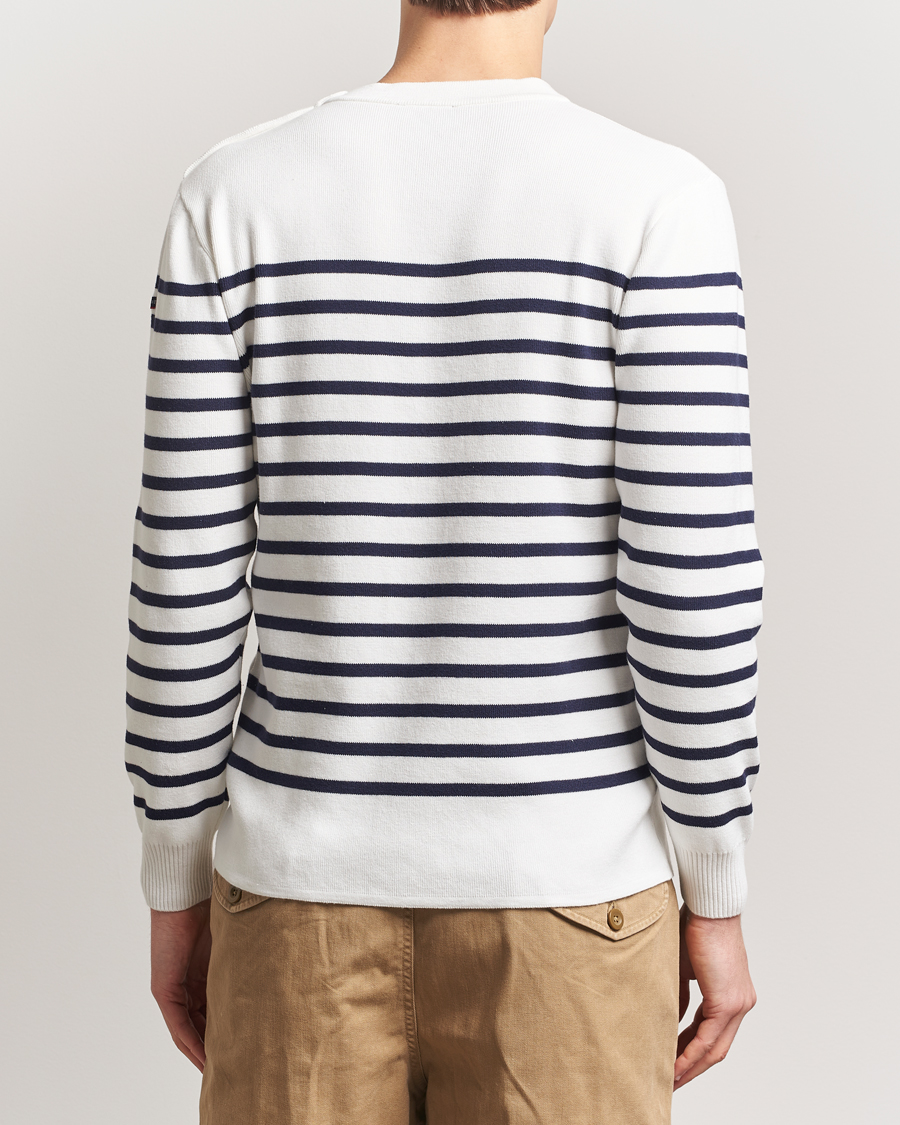Herr | Tröjor | Armor-lux | Groix Striped Sweater Milk/Navy