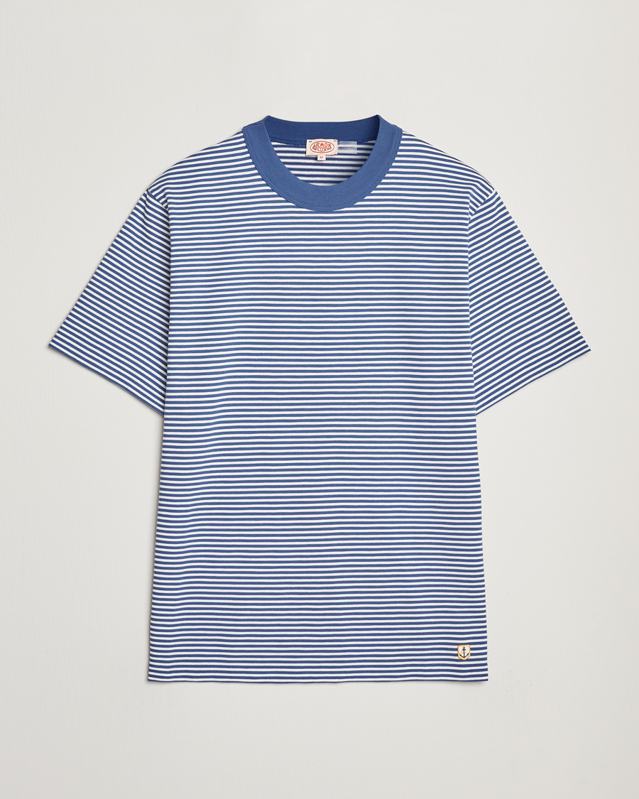 Herr | T-Shirts | Armor-lux | Callac Héritage Stripe T-Shirt Obscur/Milk