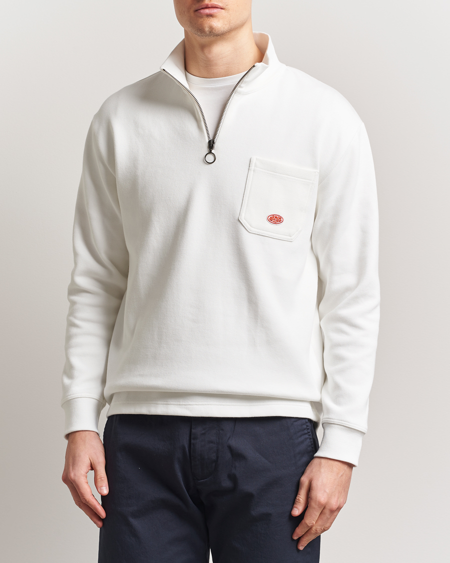 Herr | Tröjor | Armor-lux | Camionneur Cotton Half Zip Sweater Milk