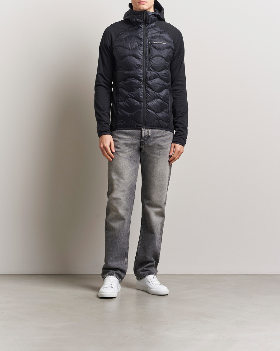 Herr | Jackor | Peak Performance | Helium Down Hooded Hybrid Jacket Black