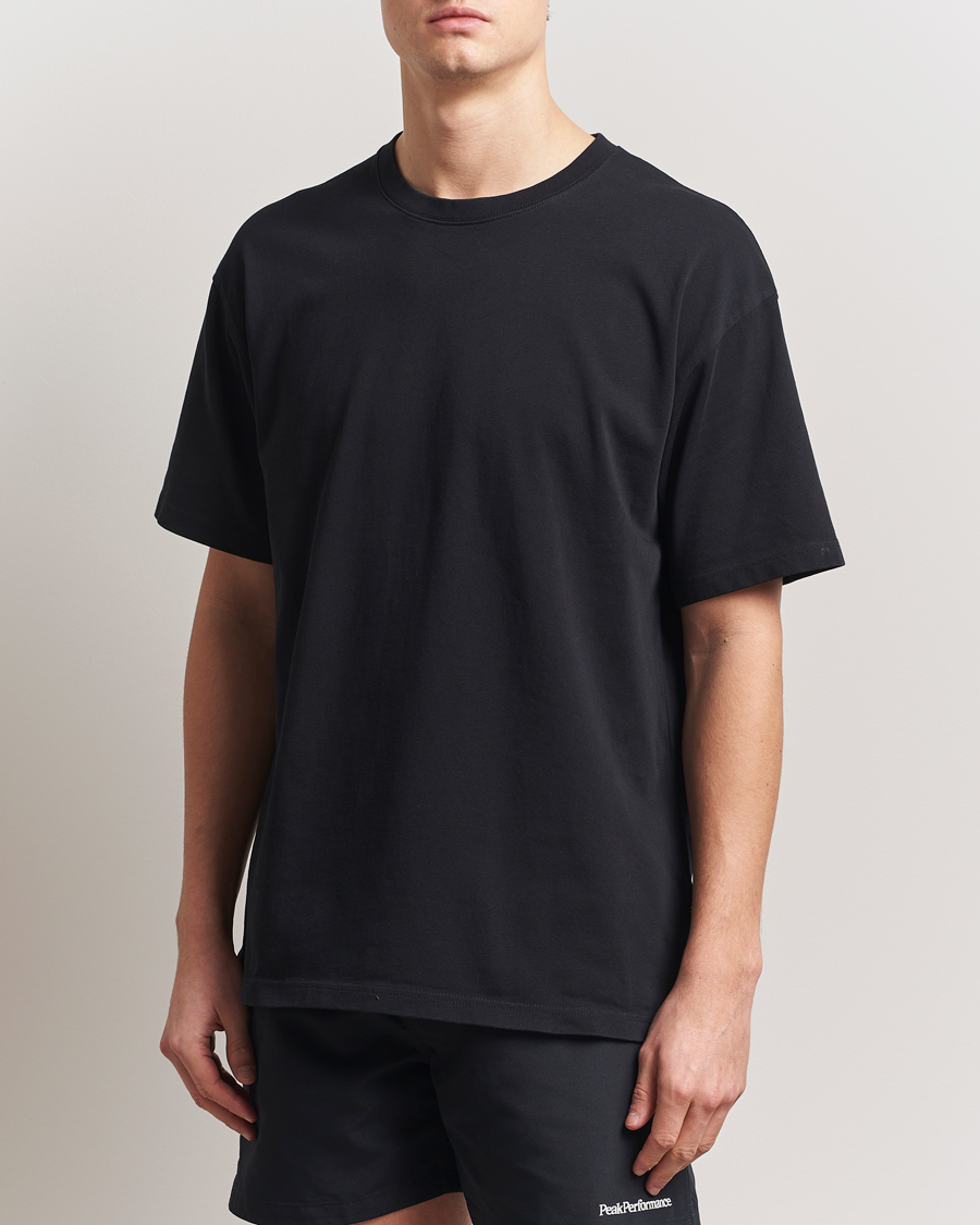 Herr | T-Shirts | Peak Performance | Heavy Cotton Crew Neck T-Shirt Black