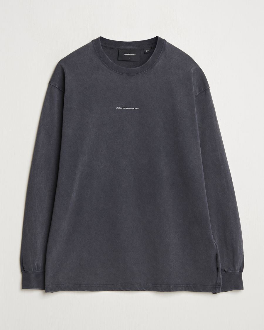 Herr | T-Shirts | Peak Performance | Graphic Long Sleeve T-Shirt Black