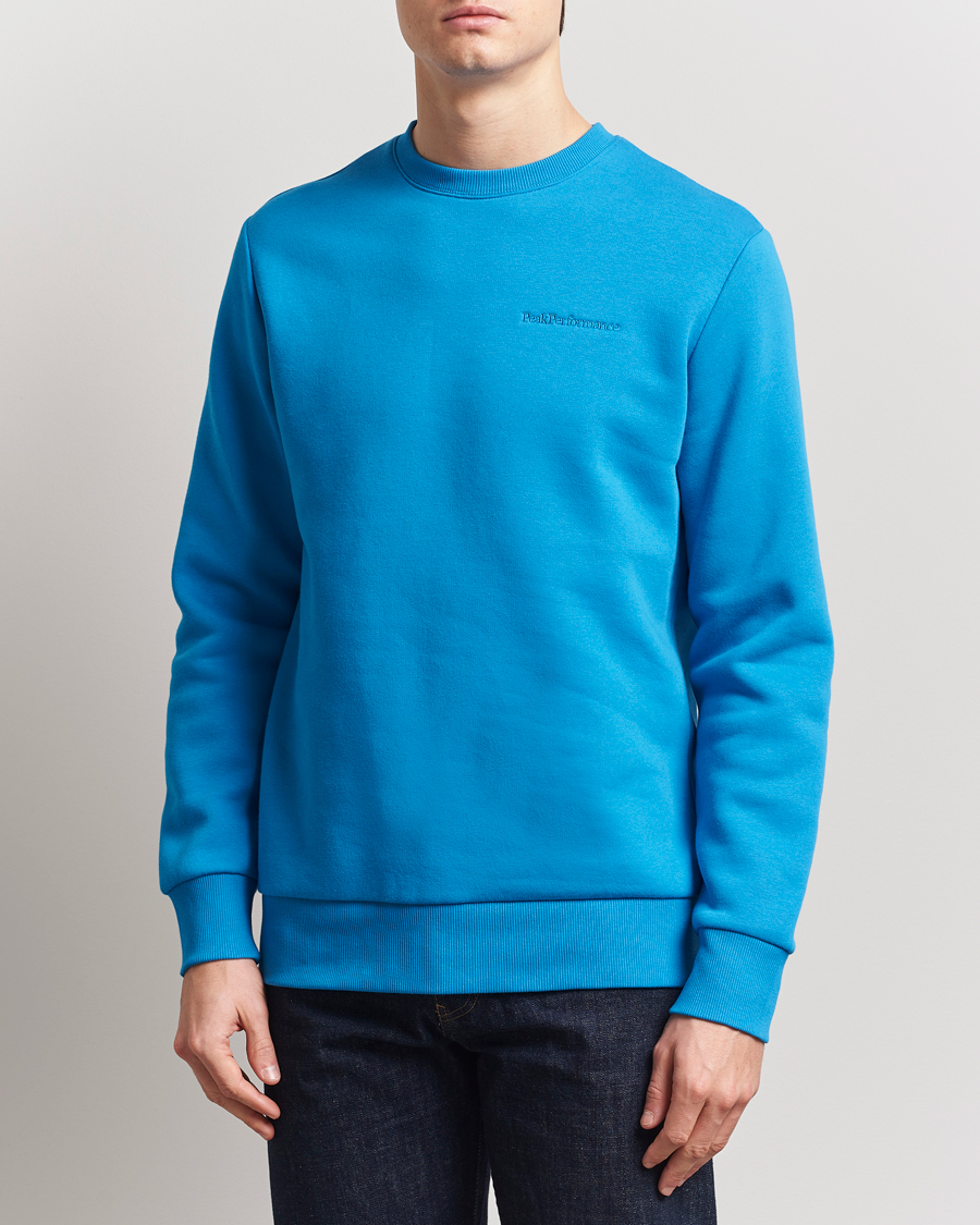 Herr | Tröjor | Peak Performance | Original Crew Neck Sweatshirt Brilliant Blue