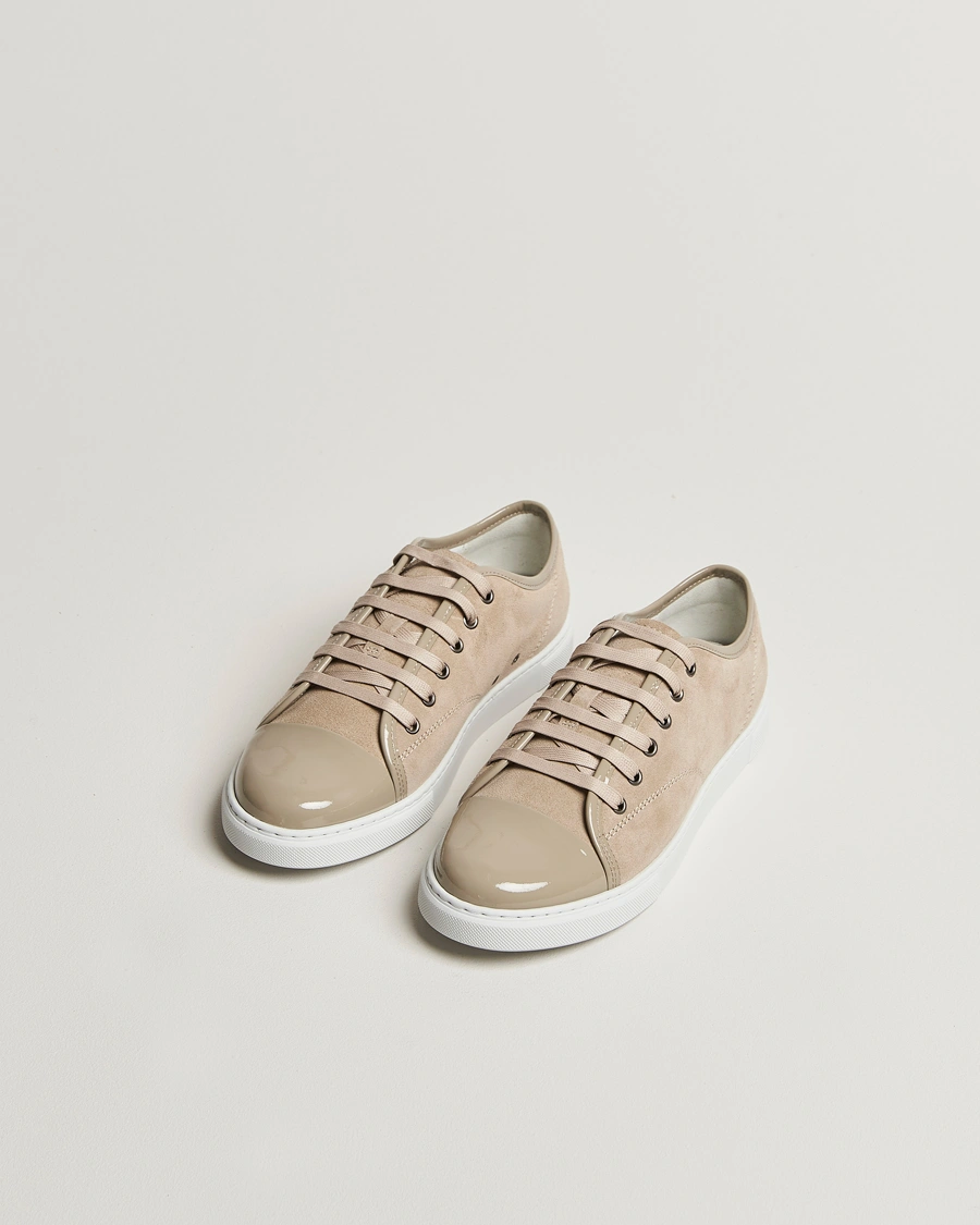 Herr | Gifts for Her | Lanvin | Womens Patent Cap Toe Sneaker Beige