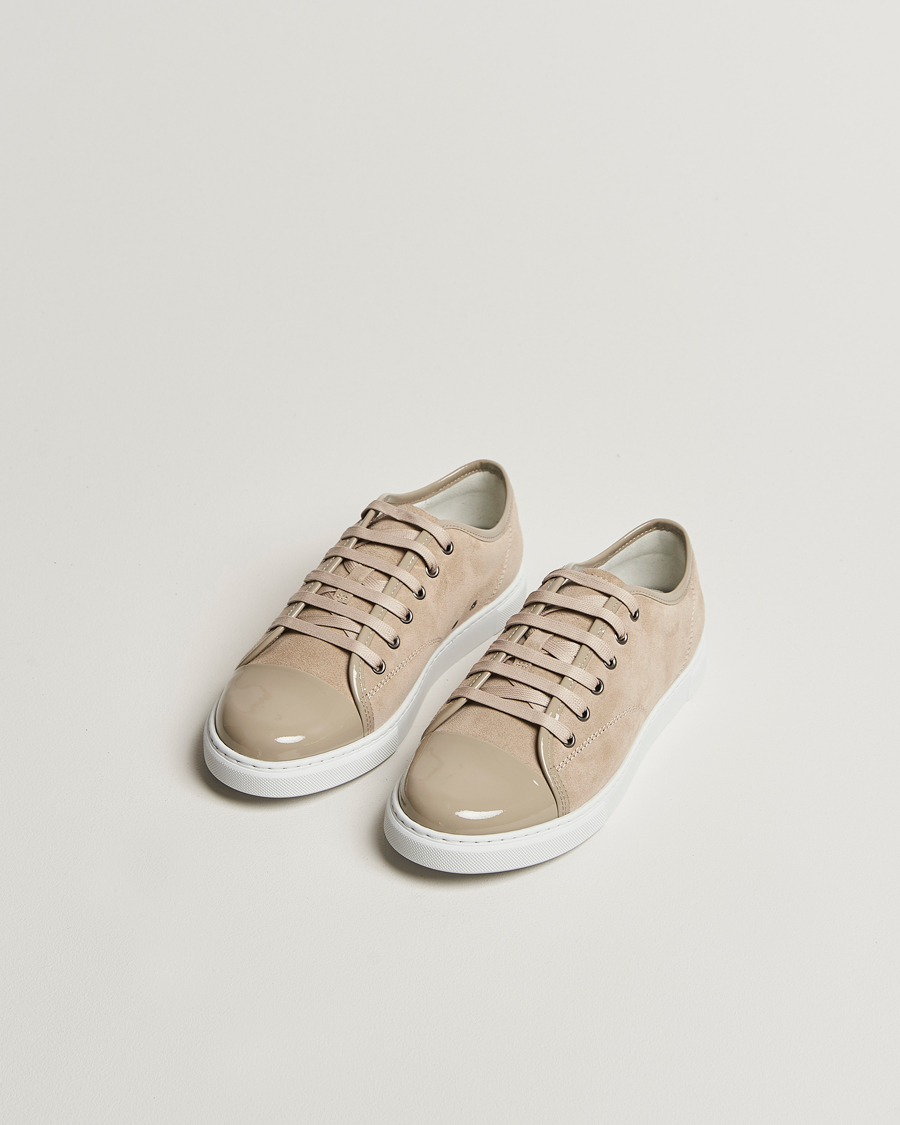 Herr | Lanvin Womens Patent Cap Toe Sneaker Beige | Lanvin | Womens Patent Cap Toe Sneaker Beige