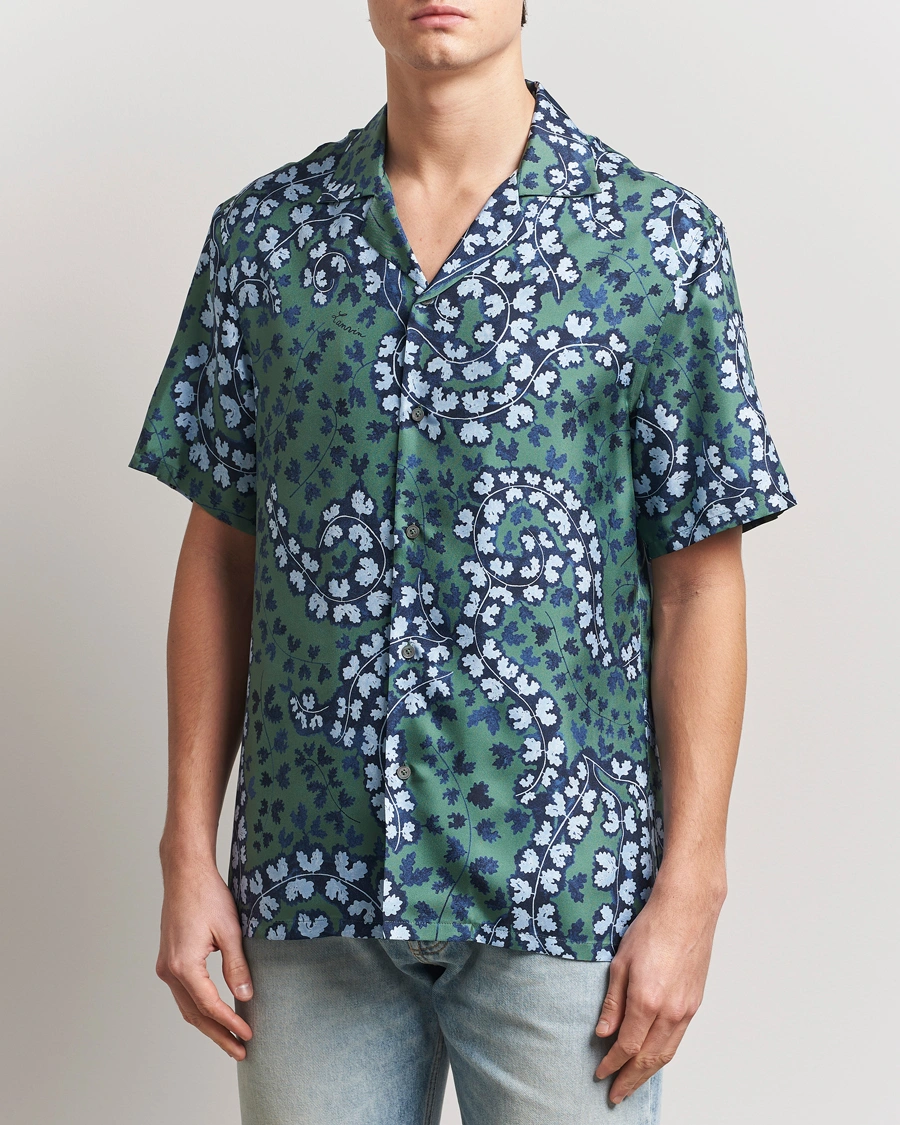 Herr | Skjortor | Lanvin | Rateau Print Bowling Shirt Sage Green