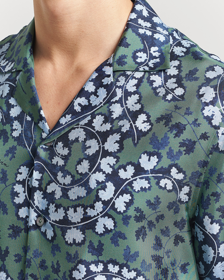 Herr | Skjortor | Lanvin | Rateau Print Bowling Shirt Sage Green