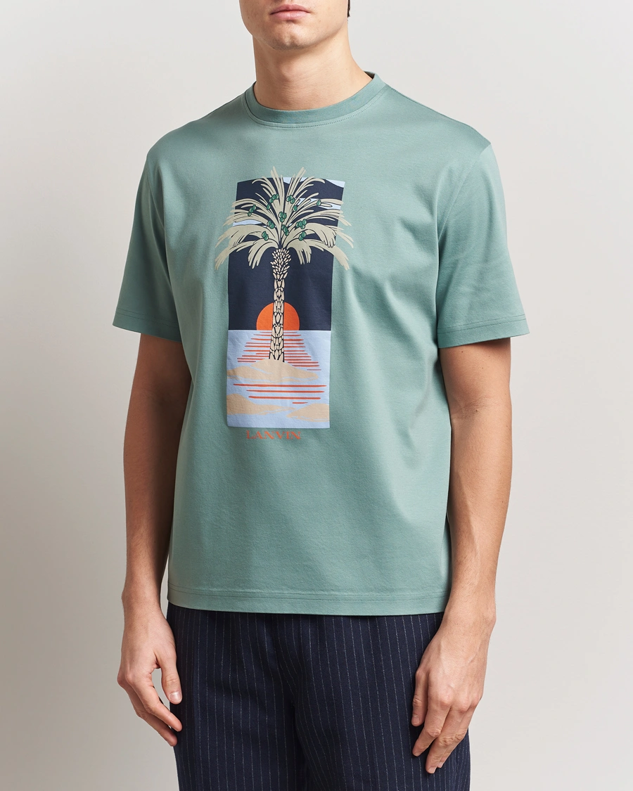 Herr | T-Shirts | Lanvin | Printed T-Shirt Sage Green