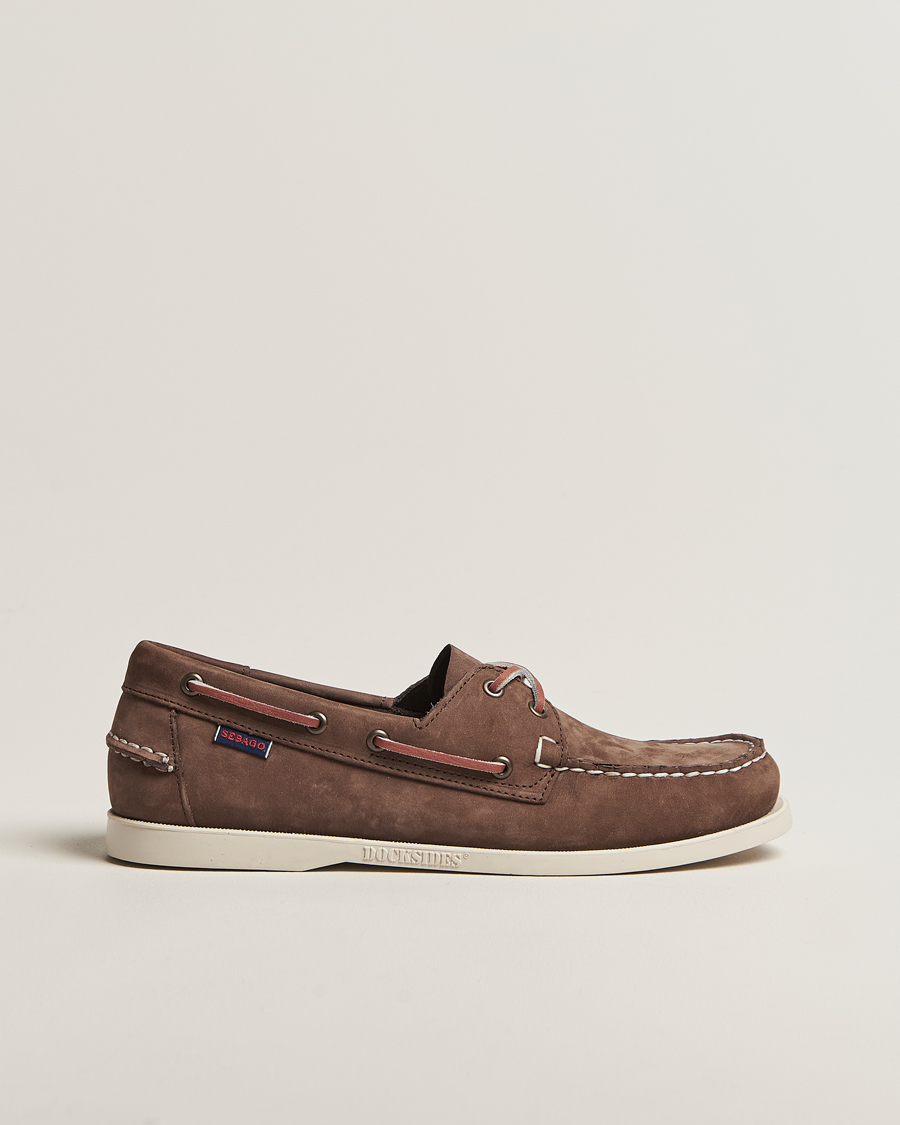 Herr | Seglarskor | Sebago | Docksides Portland Nubuck Boat Shoe Dark Brown