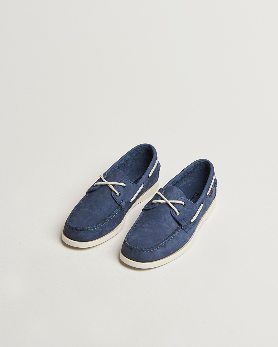 Herr | Seglarskor | Sebago | Docksides Portland Nubuck Boat Shoe Blue Navy