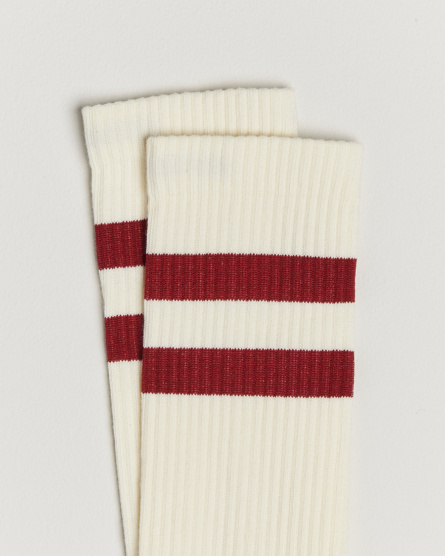 Herr | Underkläder | Sweyd | Two Stripe Cotton Socks White/Red