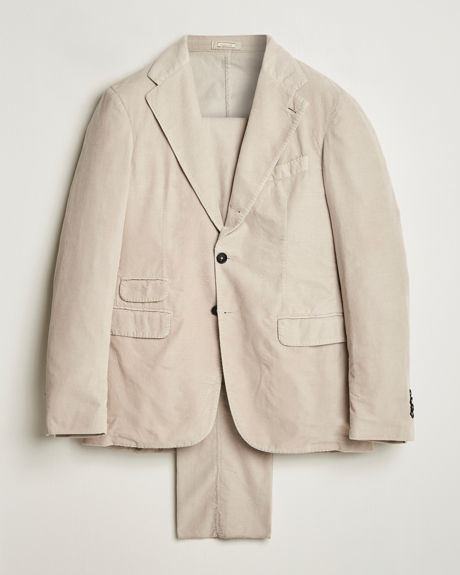 Herr | Kostymer | Massimo Alba | Sloop Baby Corduroy Suit Beige
