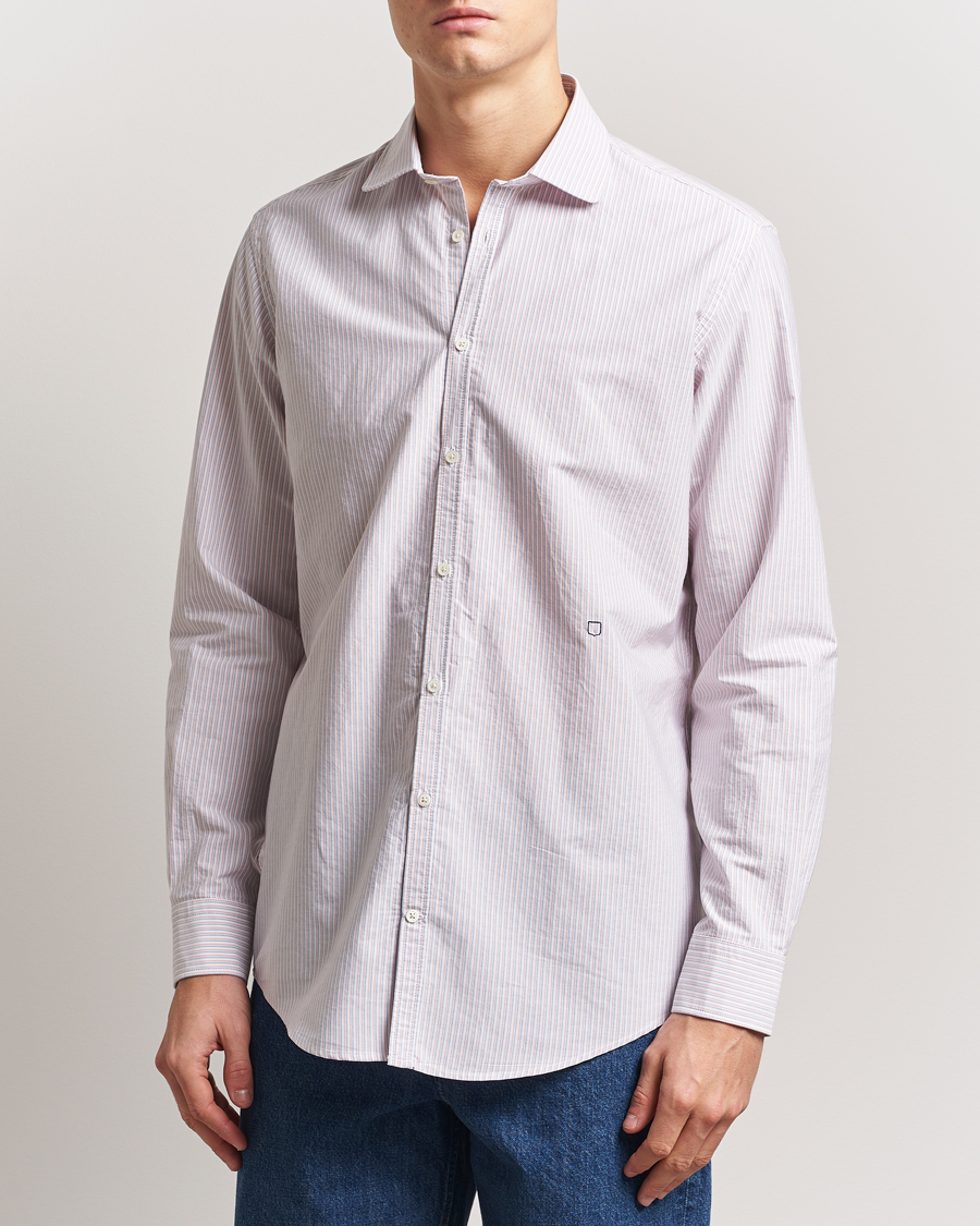 Herr | Skjortor | Massimo Alba | Canary Striped Cotton Shirt Blue/Red