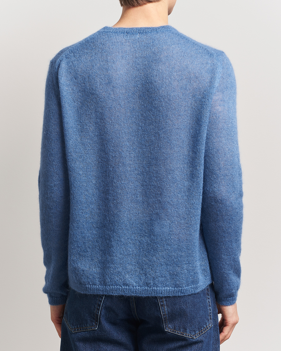 Herr | Tröjor | Massimo Alba | Baby Mohair Crew Neck Pullover Sky Blue