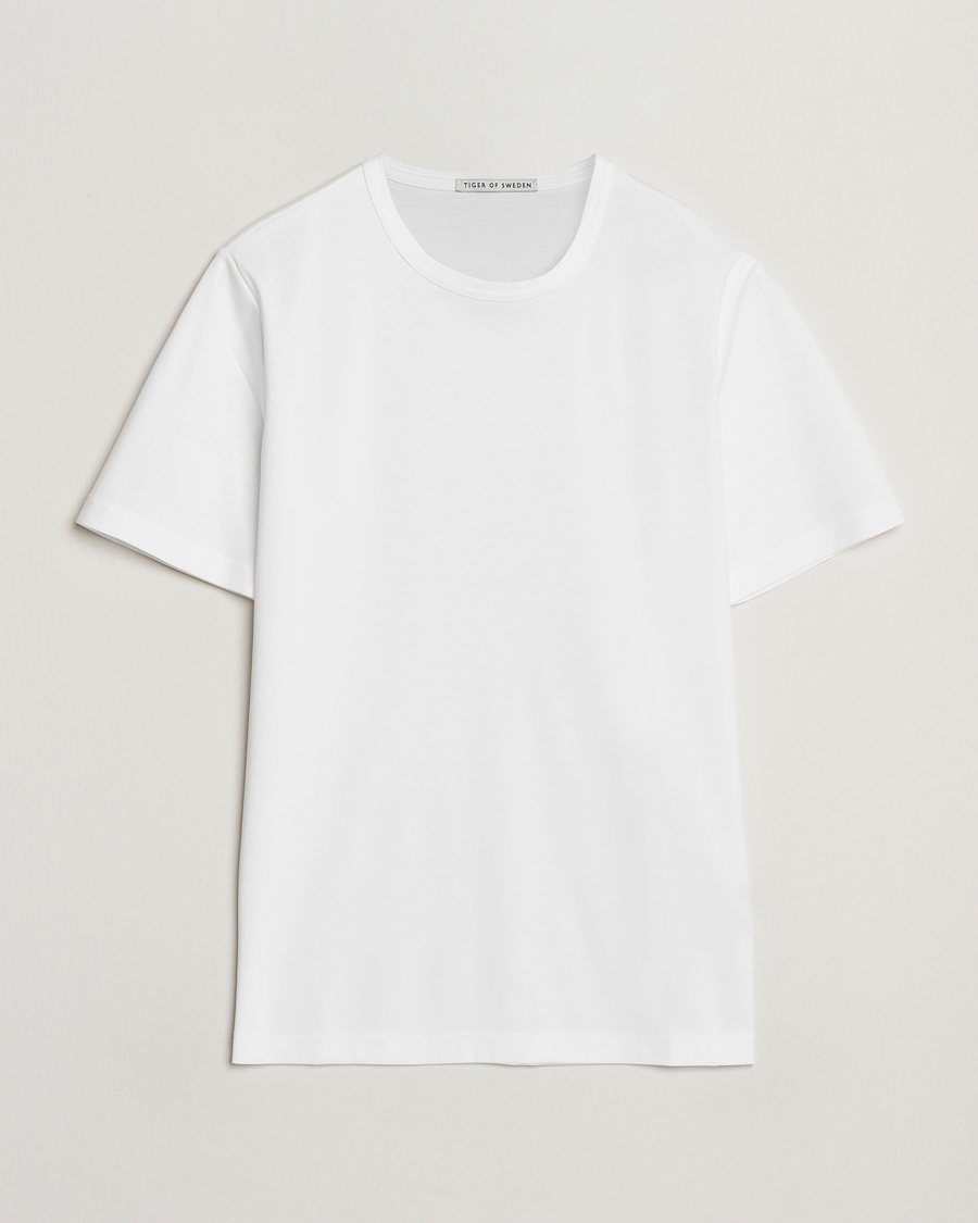 Herr | T-Shirts | Tiger of Sweden | Olaf Mercerized Cotton T-Shirt Pure White