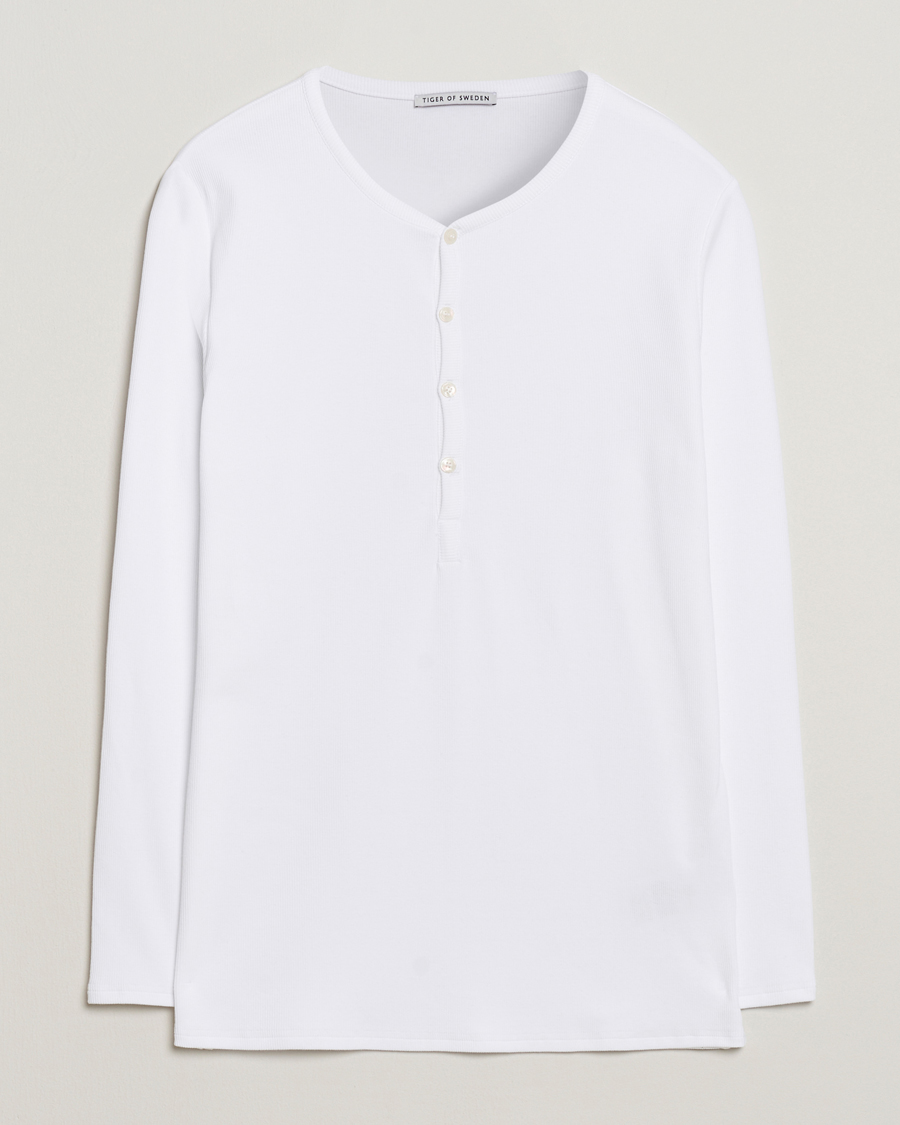 Herr | Tröjor | Tiger of Sweden | Roye Long Sleeve Henley Pure White