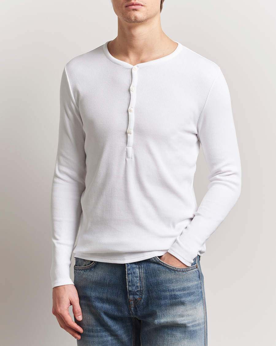 Herr | Tröjor | Tiger of Sweden | Roye Long Sleeve Henley Pure White