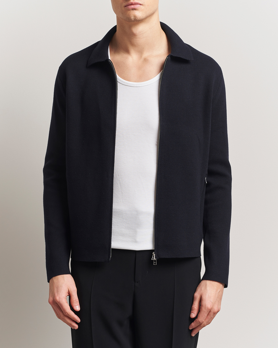 Herr | Tröjor | Tiger of Sweden | Celyn Cotton/Wool Full Zip Light Ink