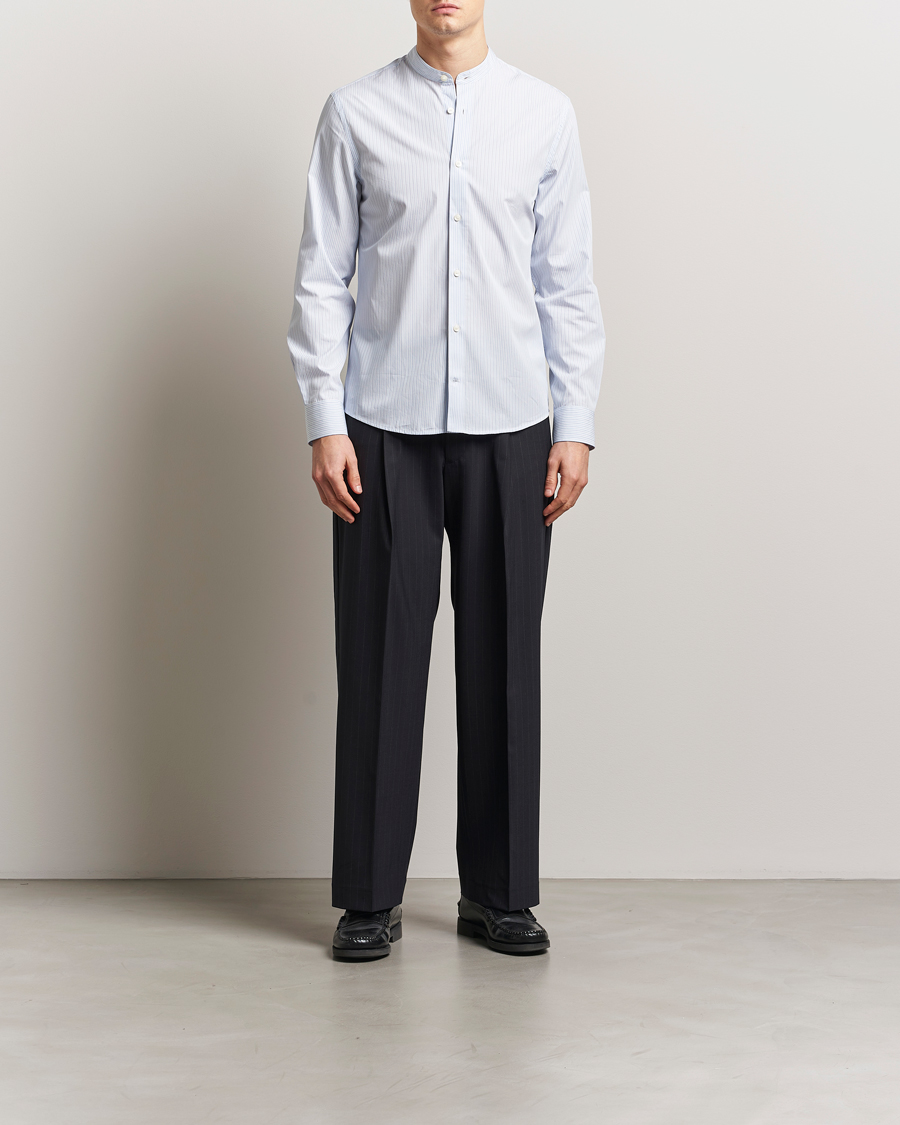 Herr | Skjortor | Tiger of Sweden | Spenser Band Collar Shirt Light Blue
