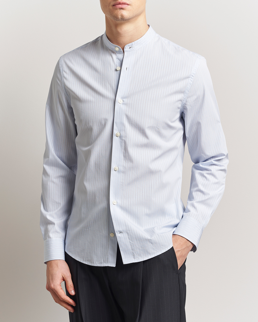 Herr | Skjortor | Tiger of Sweden | Spenser Band Collar Shirt Light Blue