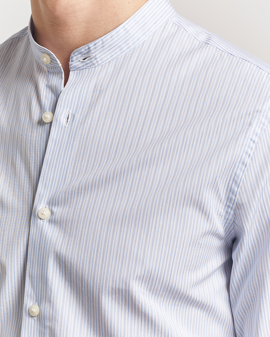 Herr | Skjortor | Tiger of Sweden | Spenser Band Collar Shirt Light Blue