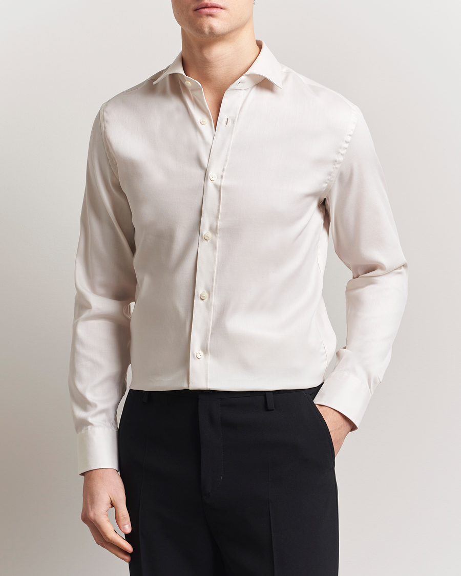 Herr | Skjortor | Tiger of Sweden | Adley Cotton Shirt Soft Beige