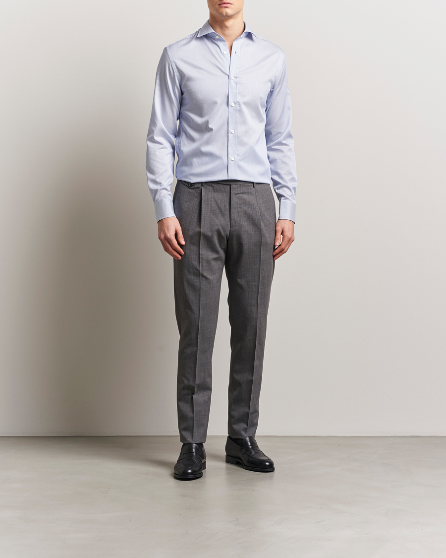 Herr | Skjortor | Tiger of Sweden | Adley Cotton Striped Shirt Blue