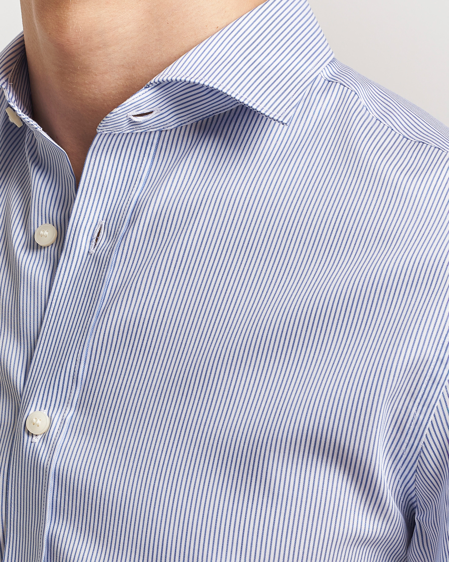 Herr | Skjortor | Tiger of Sweden | Adley Cotton Striped Shirt Blue
