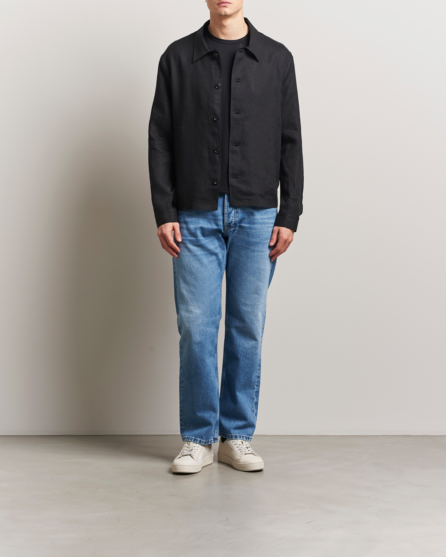 Herr | Skjortor | Tiger of Sweden | Barnaby Linen Overshirt Black