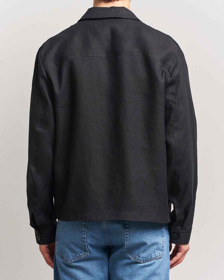 Herr | Skjortor | Tiger of Sweden | Barnaby Linen Overshirt Black