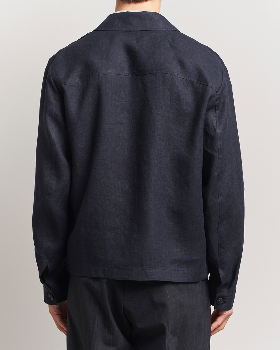 Herr | Skjortor | Tiger of Sweden | Barnaby Linen Overshirt Midnight Blue