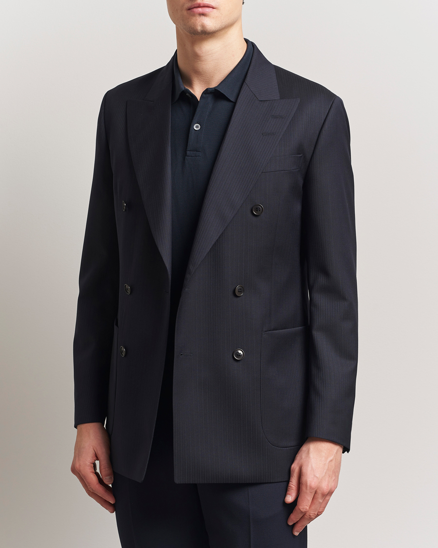 Herr | Kavajer | Tiger of Sweden | Joachim Wool Double Breasted Blazer Dark Ink