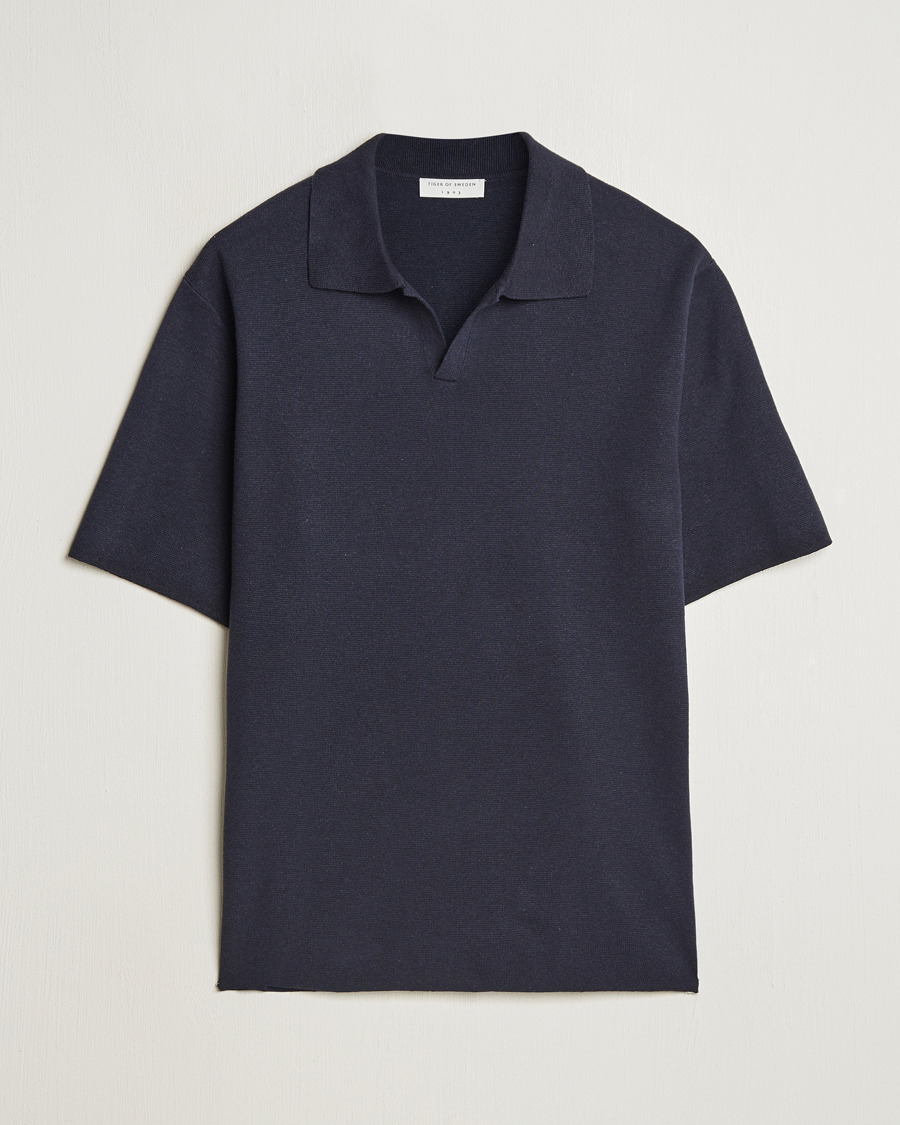 Herr | Pikéer | Tiger of Sweden | Maelon Cotton/Linen Polo Light Ink