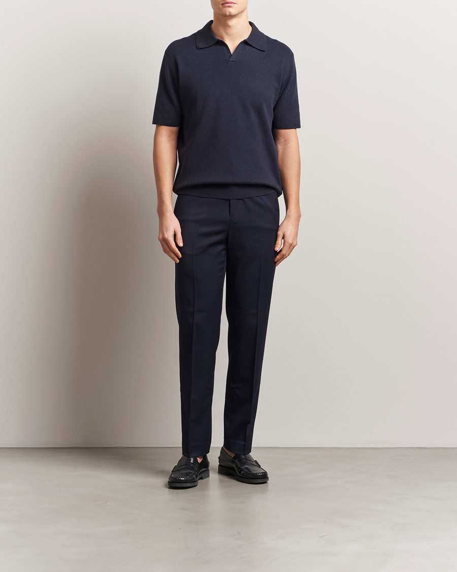 Herr | Pikéer | Tiger of Sweden | Maelon Cotton/Linen Polo Light Ink