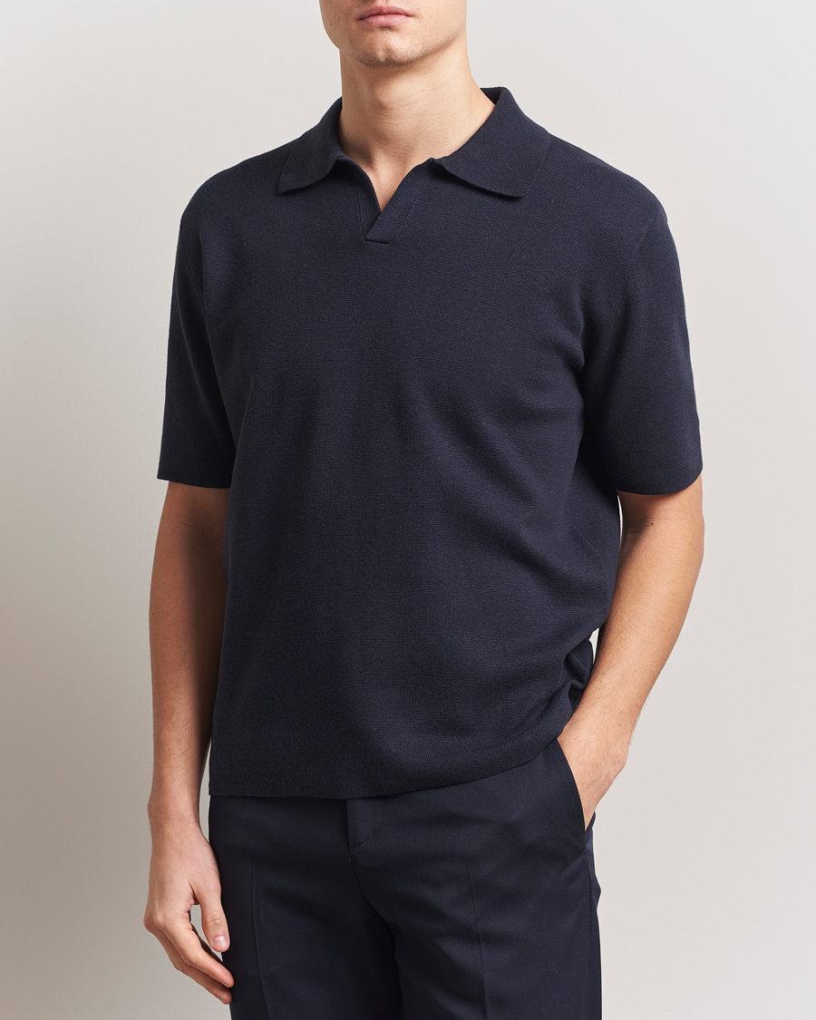 Herr | Pikéer | Tiger of Sweden | Maelon Cotton/Linen Polo Light Ink