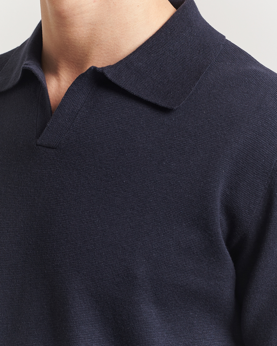 Herr | Pikéer | Tiger of Sweden | Maelon Cotton/Linen Polo Light Ink