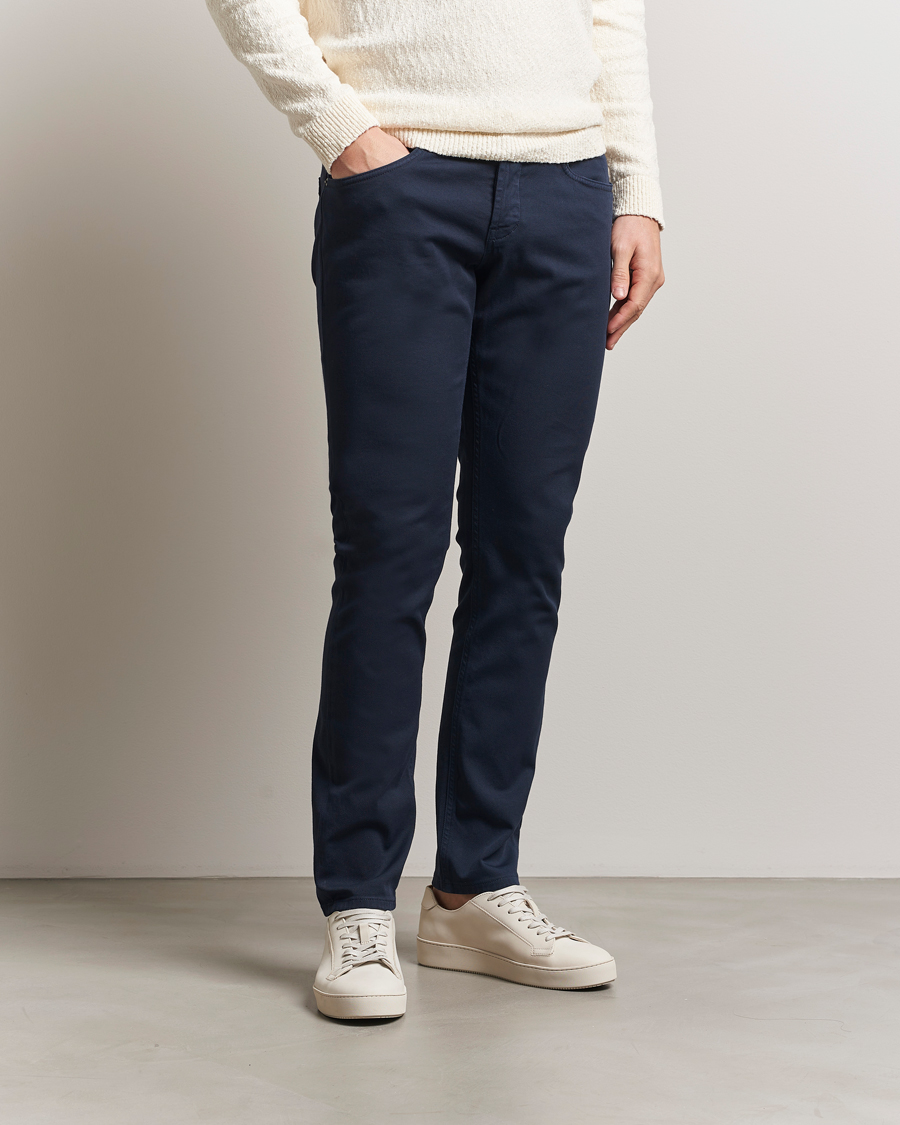 Herr | Byxor | Dondup | George Gabardine 5-Pocket Pants Navy