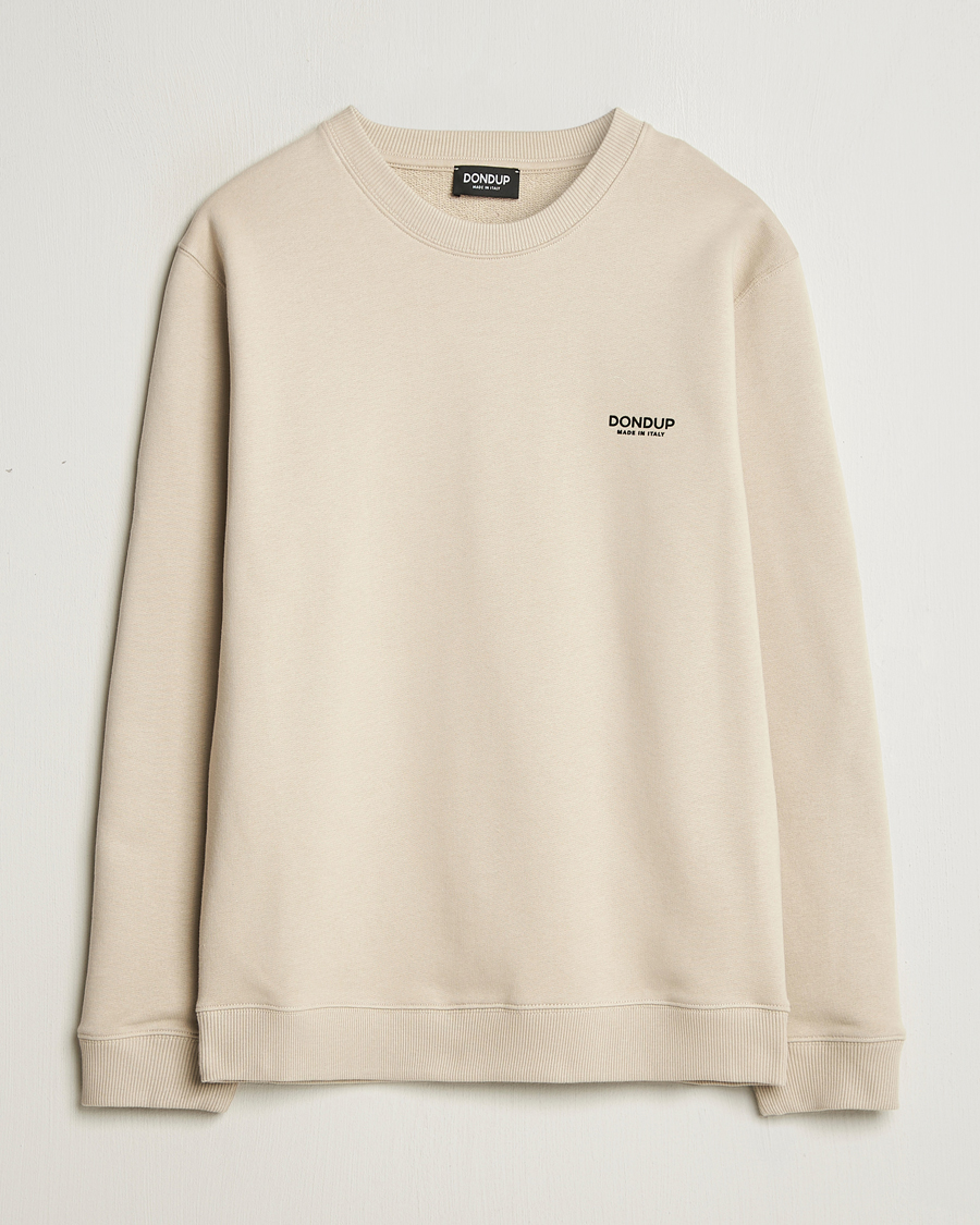Herr | Tröjor | Dondup | Logo Crew Neck Sweatshirt Sand