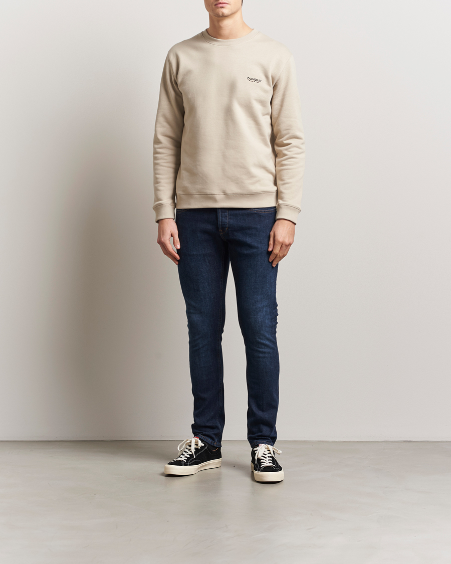 Herr | Tröjor | Dondup | Logo Crew Neck Sweatshirt Sand